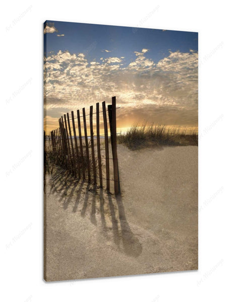 Dune Fence At Sunrise